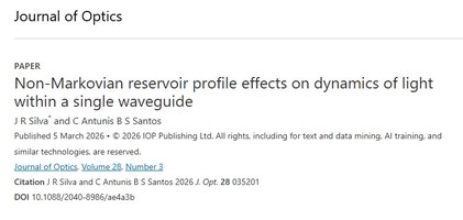 Alunos do PPGF publicam artigo em importante periódico na área de Óptica