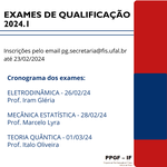 Exames de Qualificação PPGF - 2024.1