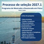 Publicado o novo edital para seleção de mestrado e doutorado 2027.1 do PPGF/UFAL