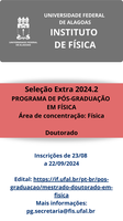 Seleção Extra para doutorado PPGF - 2024.2